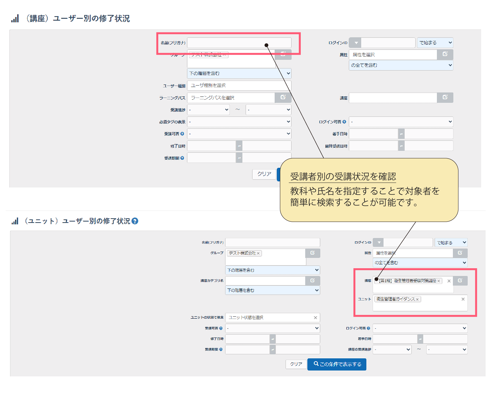 ログイン者数グラフ 全受講者の総ログイン回数の推移がグラフで表示されます。